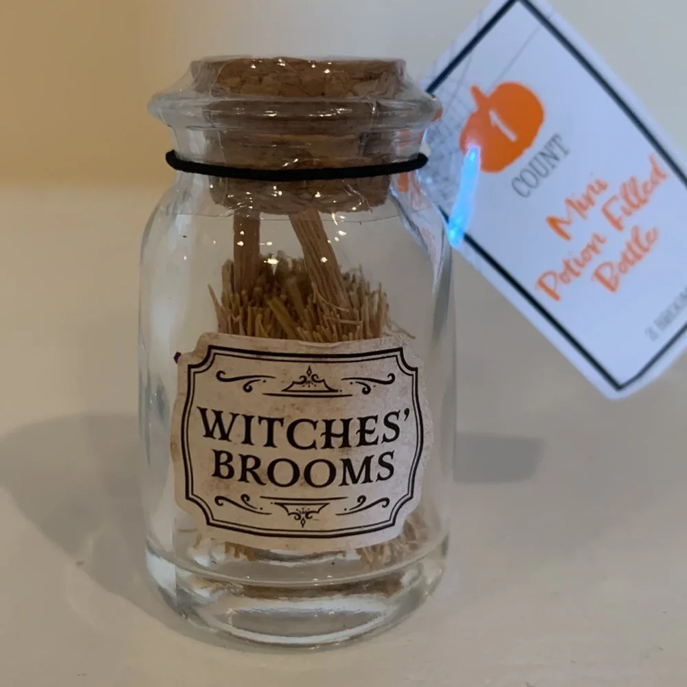 Target Bullseye mini Halloween potion jars witches broom & eye of newt NIP